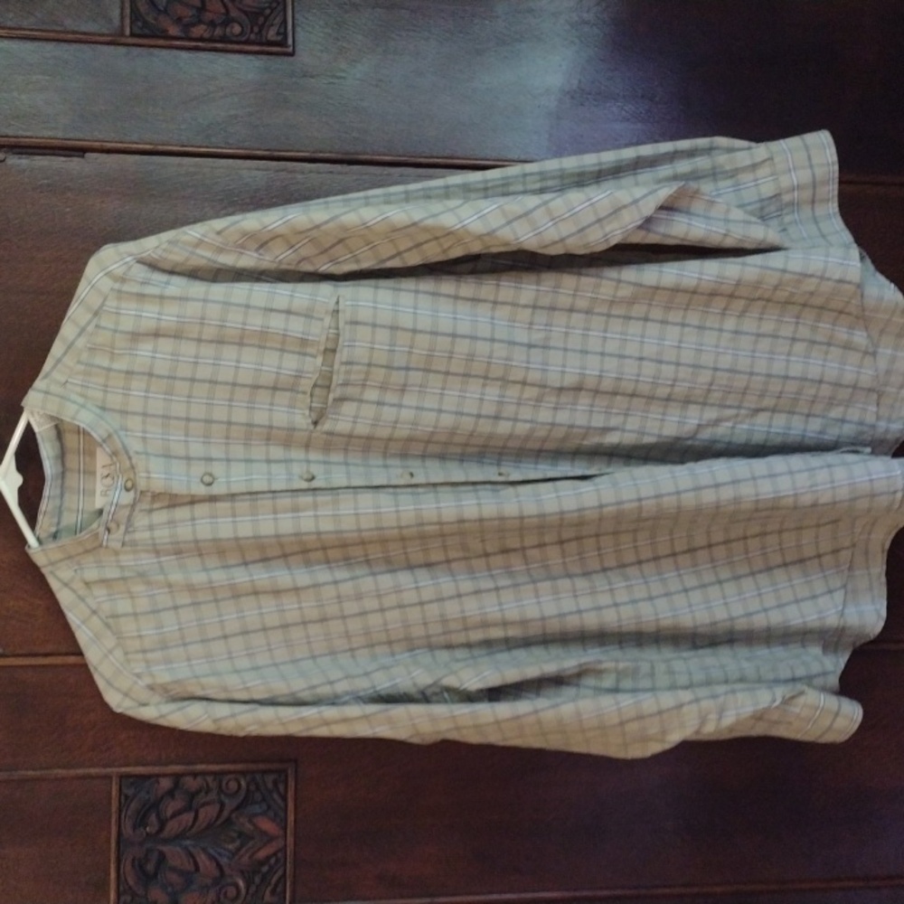 Bosa Le Collezioni Men's Tan Stripe Shirt 100 Percent Cotton Size Large